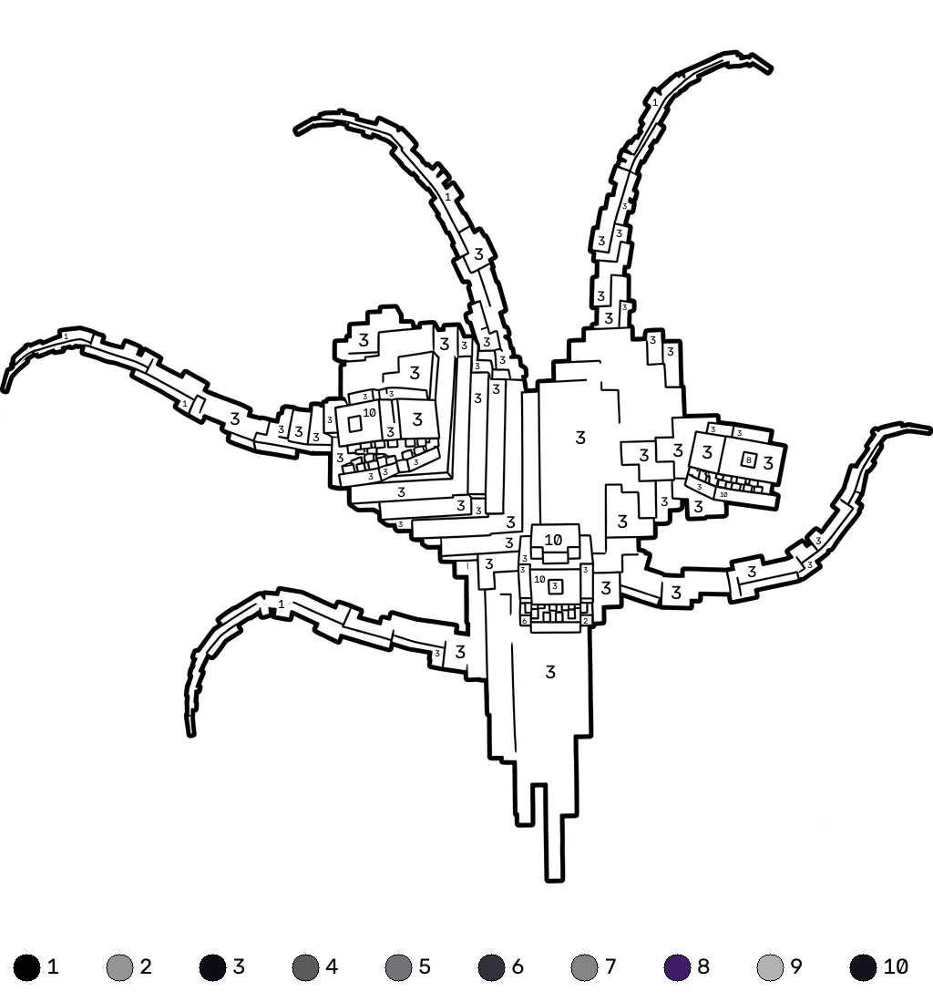 páginas para colorear para Wither Storm Minecraft coloring by numbers