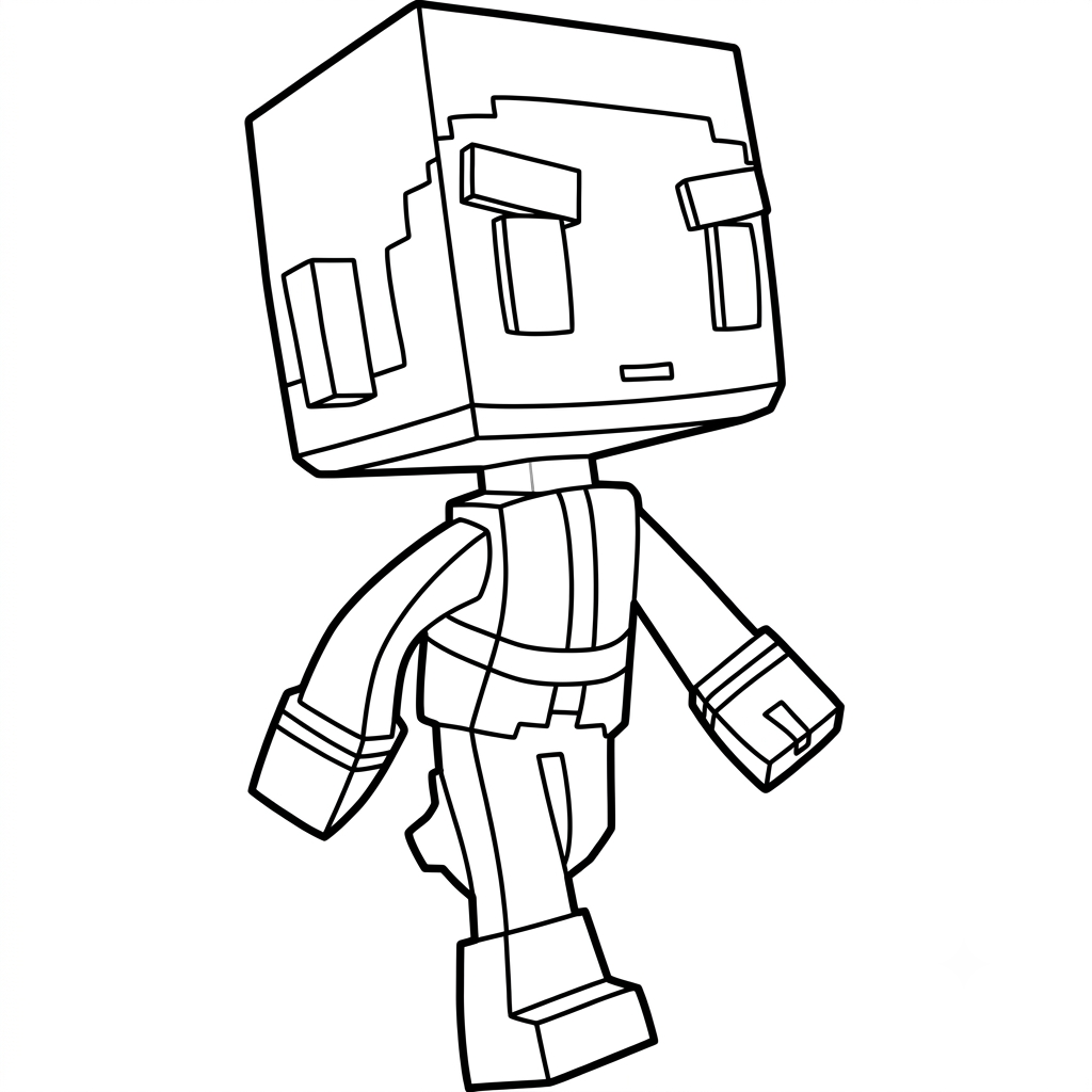 Beast Boy Minecraft páginas para colorear