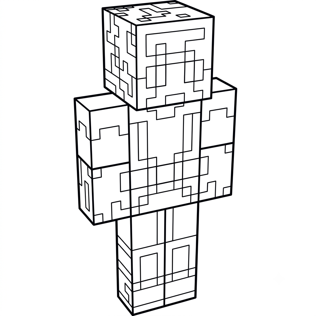 páginas para colorear de árboles Beast Boy Minecraft gratis