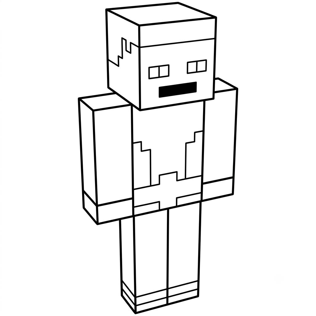 páginas para colorear detalladas de Beast Boy Minecraft para adultos