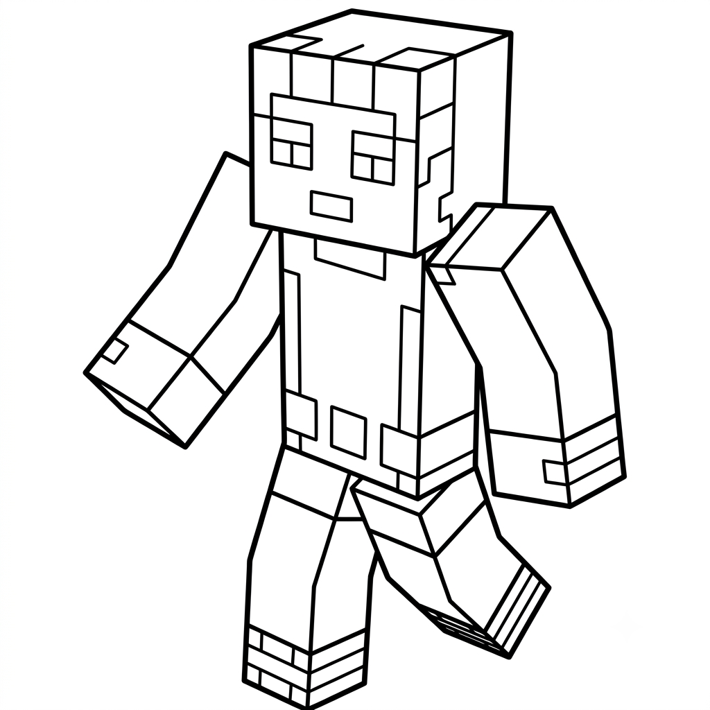 para colorear Beast Boy Minecraft