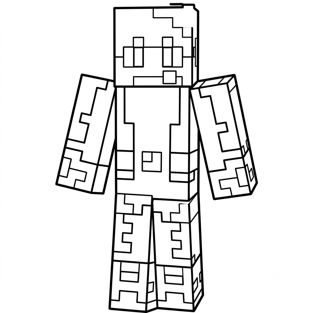 Beast Boy Minecraft páginas para colorear 1