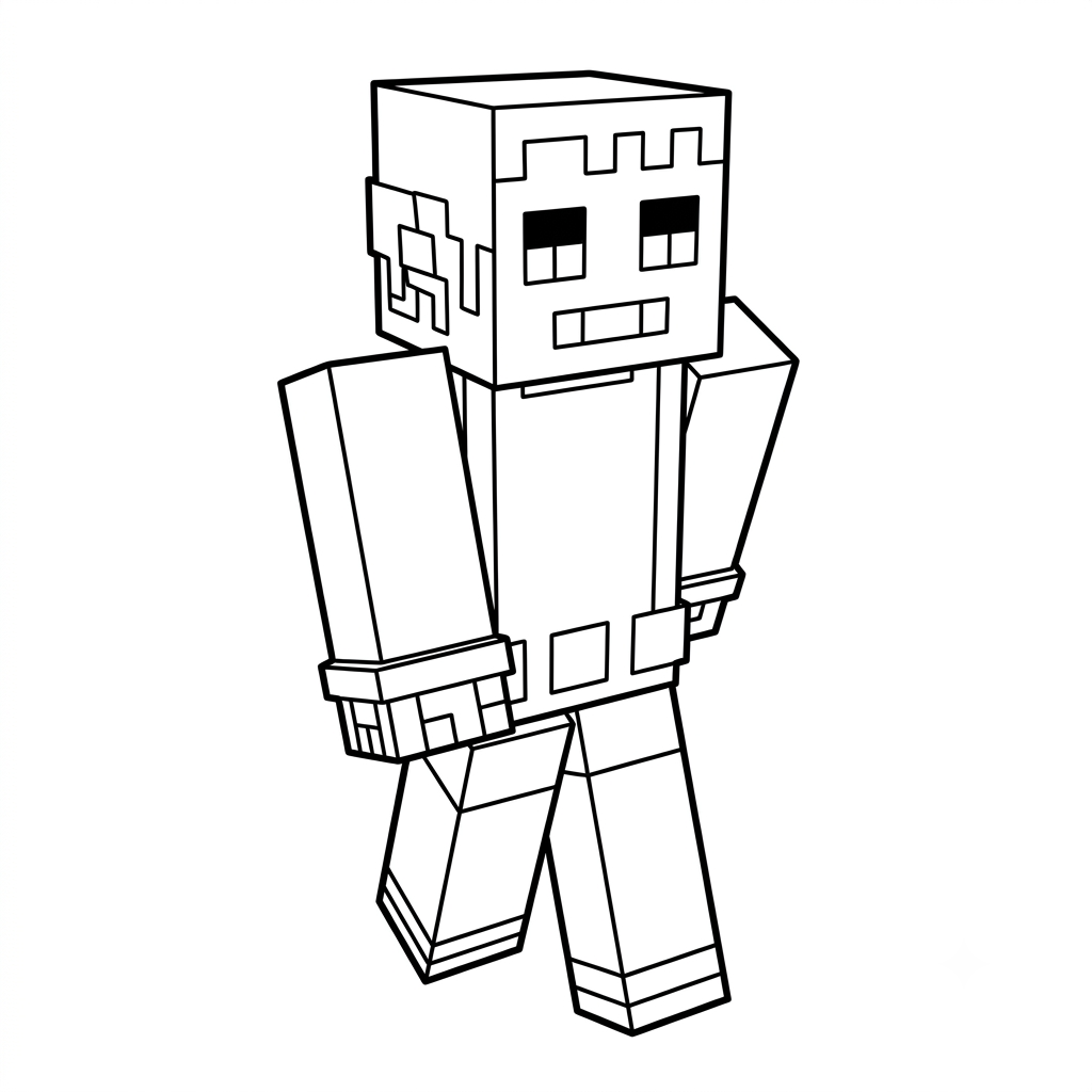 Beast Boy Minecraft adornos para colorear 1