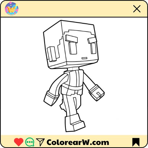 Beast Boy Minecraft para colorear thumbnail