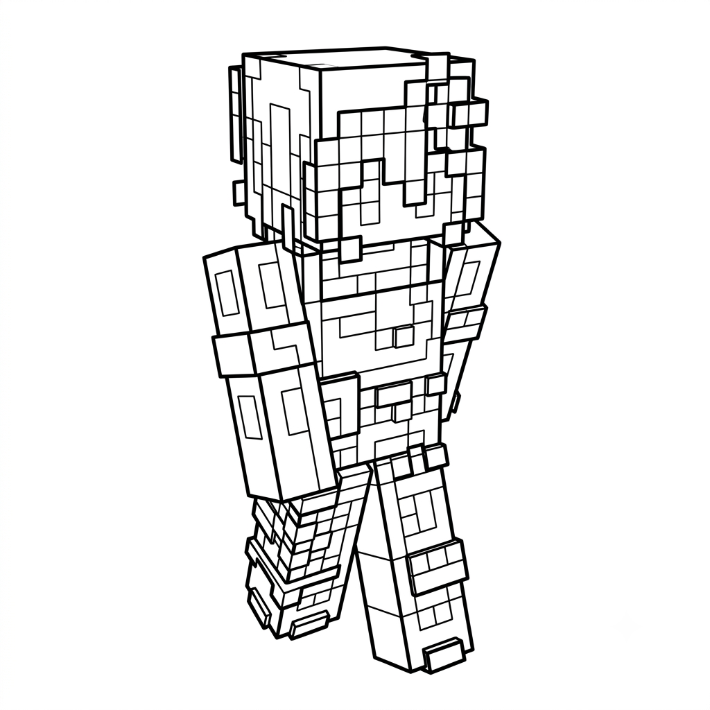 páginas para colorear imprimibles Gardener Minecraft para adultos