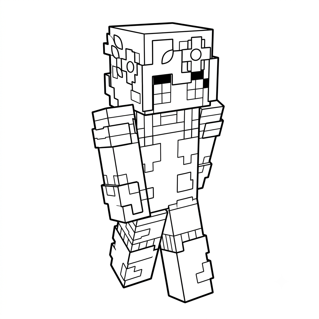 lindas páginas para colorear Gardener Minecraft 1