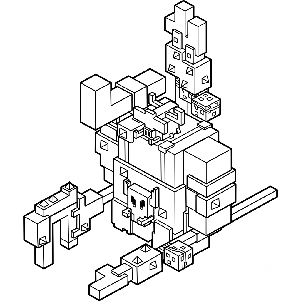 Great Hog Minecraft páginas para colorear de adornos