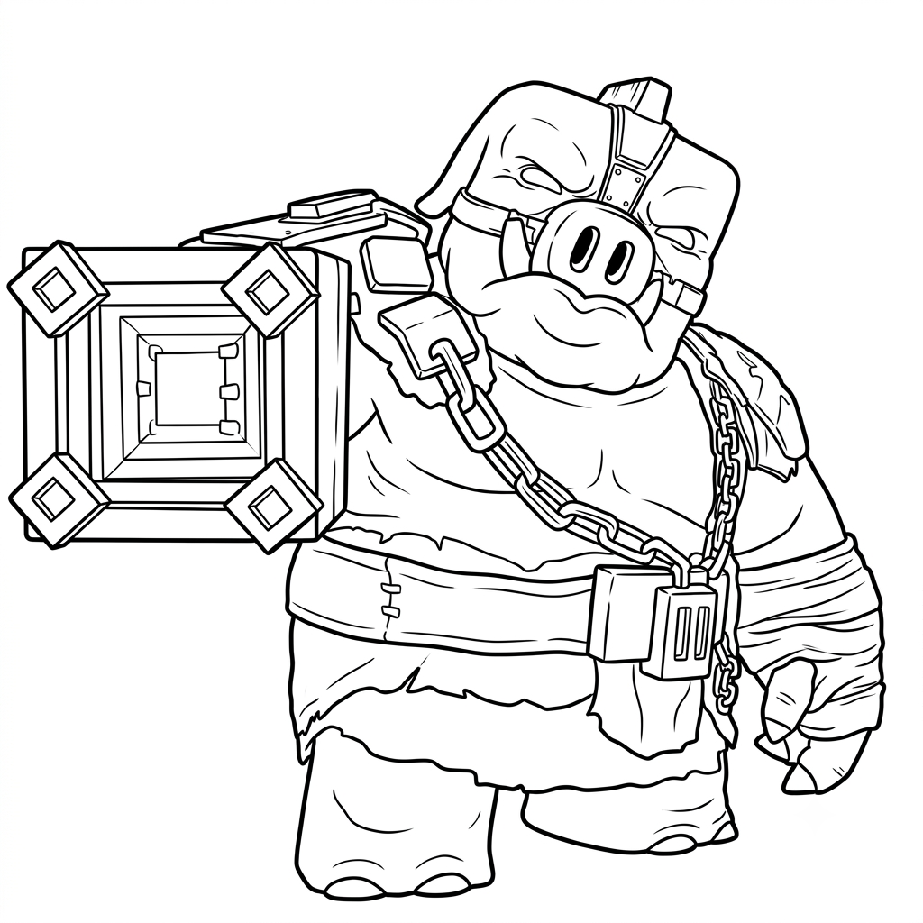 páginas para colorear imprimibles Great Hog Minecraft