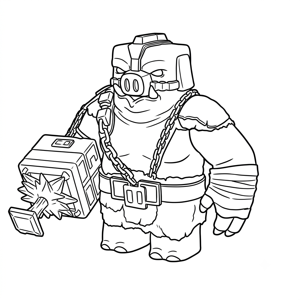 Great Hog Minecraft páginas para colorear para adultos 1