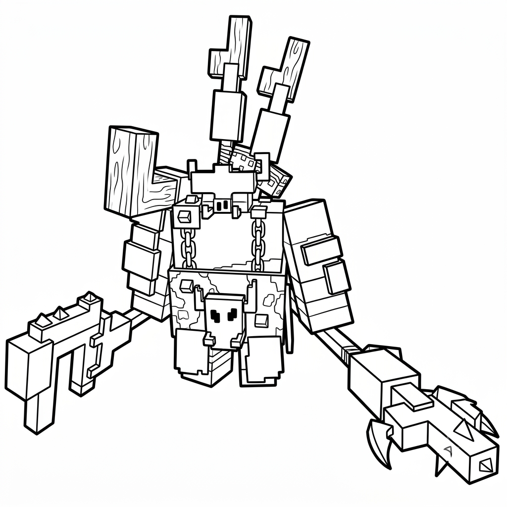 Great Hog Minecraft páginas para colorear gratis 1