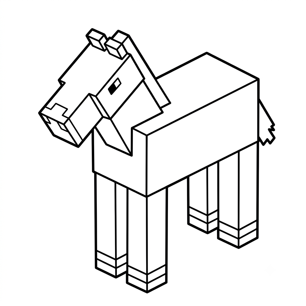 Horse Minecraft 3 Horse Minecraft páginas para colorear gratis