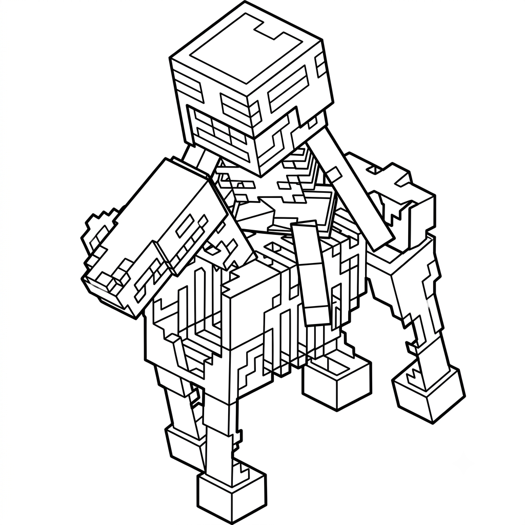Horse Minecraft 4 lindas páginas para colorear Horse Minecraft