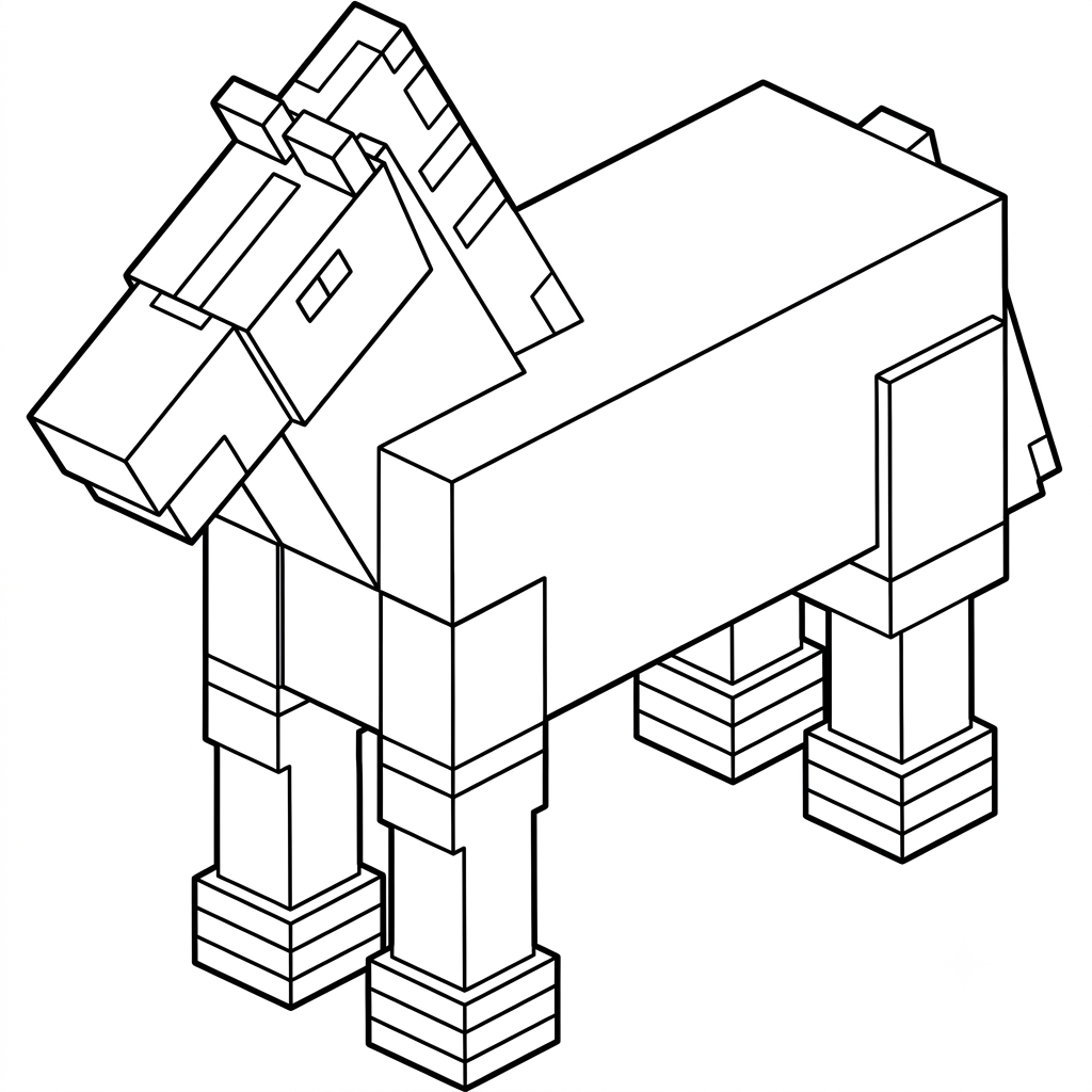 Horse Minecraft 11 páginas para colorear gratis Horse Minecraft