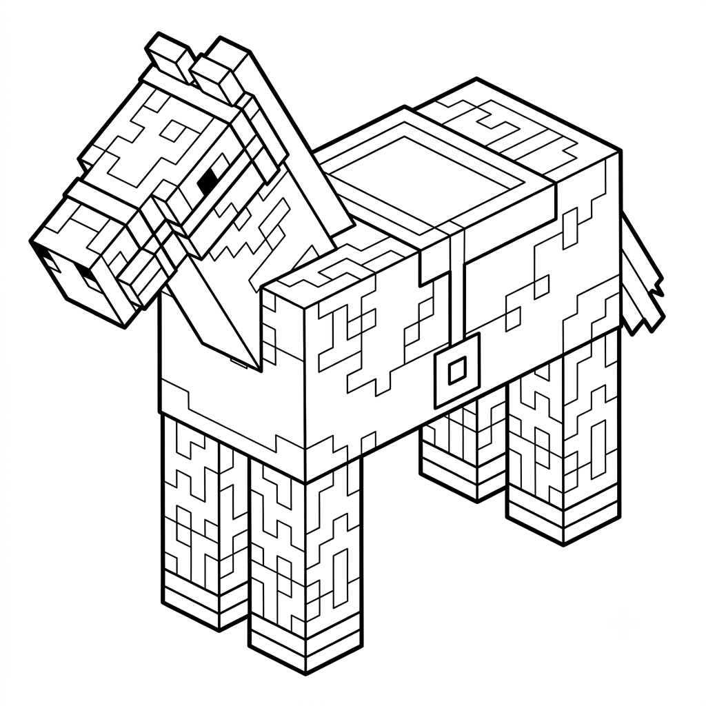 Horse Minecraft 10 Horse Minecraft páginas para colorear para adultos 1