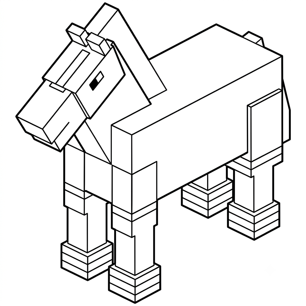 Horse Minecraft 9 colorear páginas de Horse Minecraft