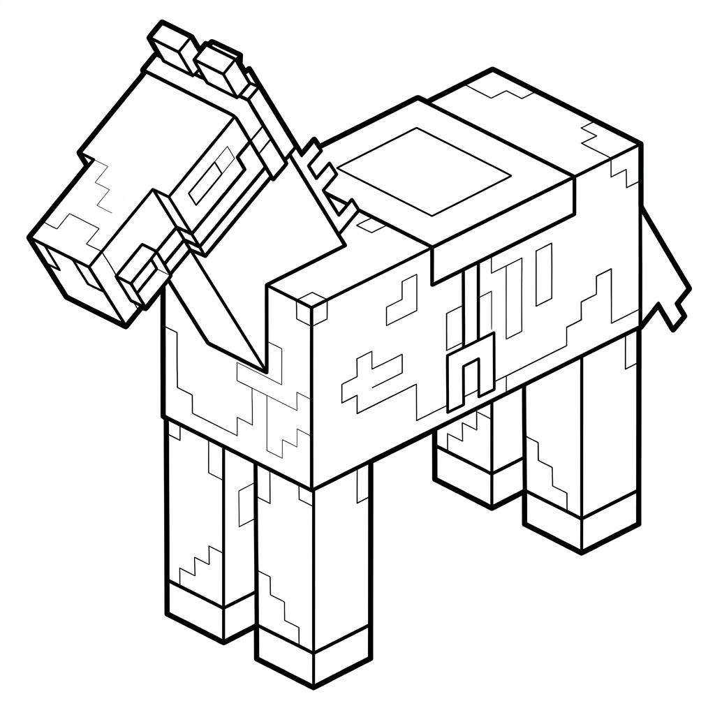 Horse Minecraft 8 Horse Minecraft páginas para colorear para adultos