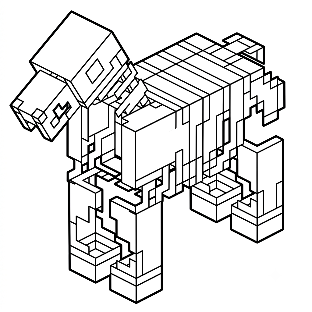 Horse Minecraft 2 niños Horse Minecraft páginas para colorear