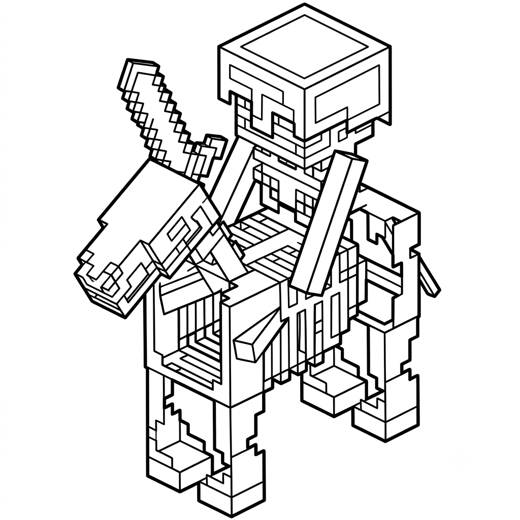 Horse Minecraft 5 Horse Minecraft páginas para colorear pdf