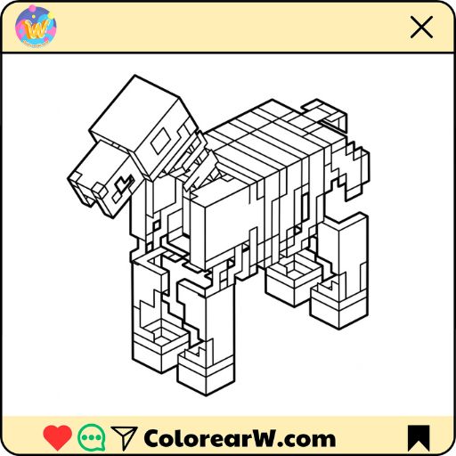 Horse Minecraft para colorear thumbnail