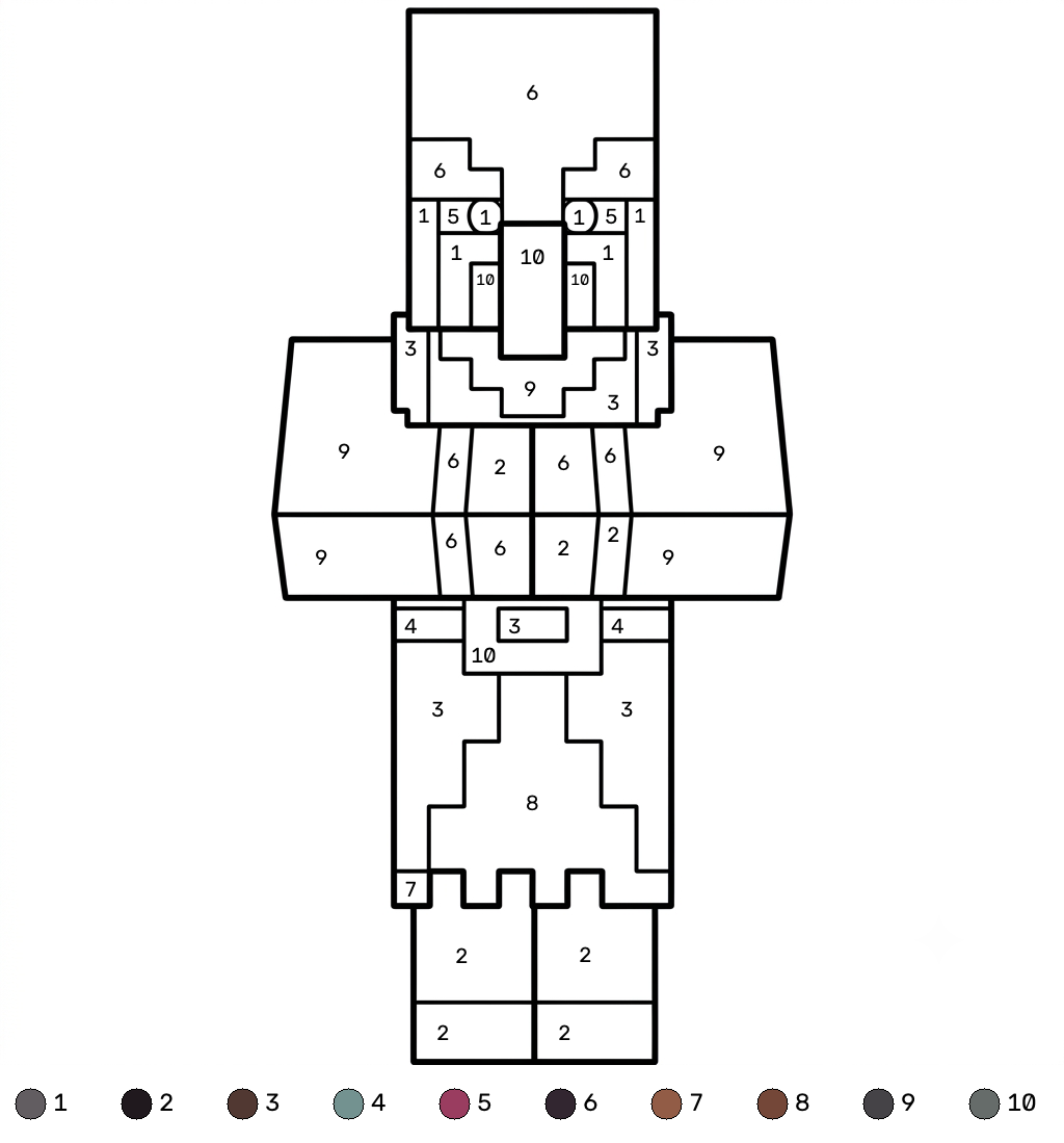 felices páginas para colorear Illusioner Minecraft coloring by numbers