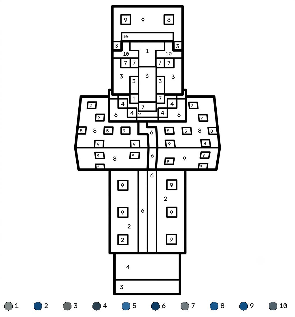 páginas para colorear para niños Illusioner Minecraft coloring by numbers