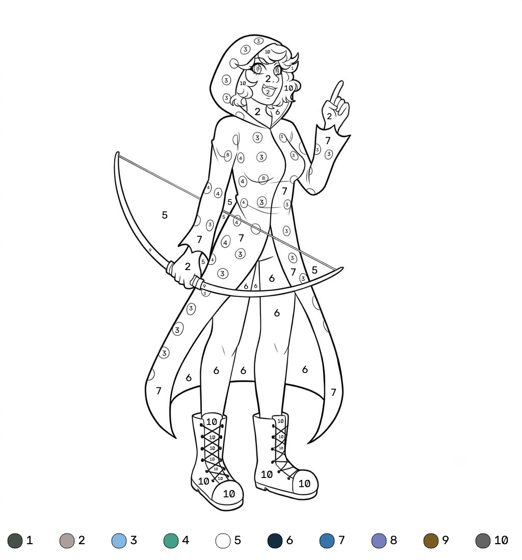 lindas páginas para colorear Illusioner Minecraft coloring by numbers