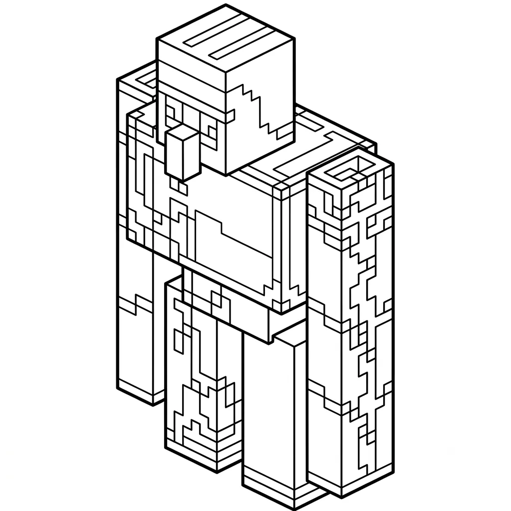 Iron Golem Minecraft páginas para colorear para adultos pdf