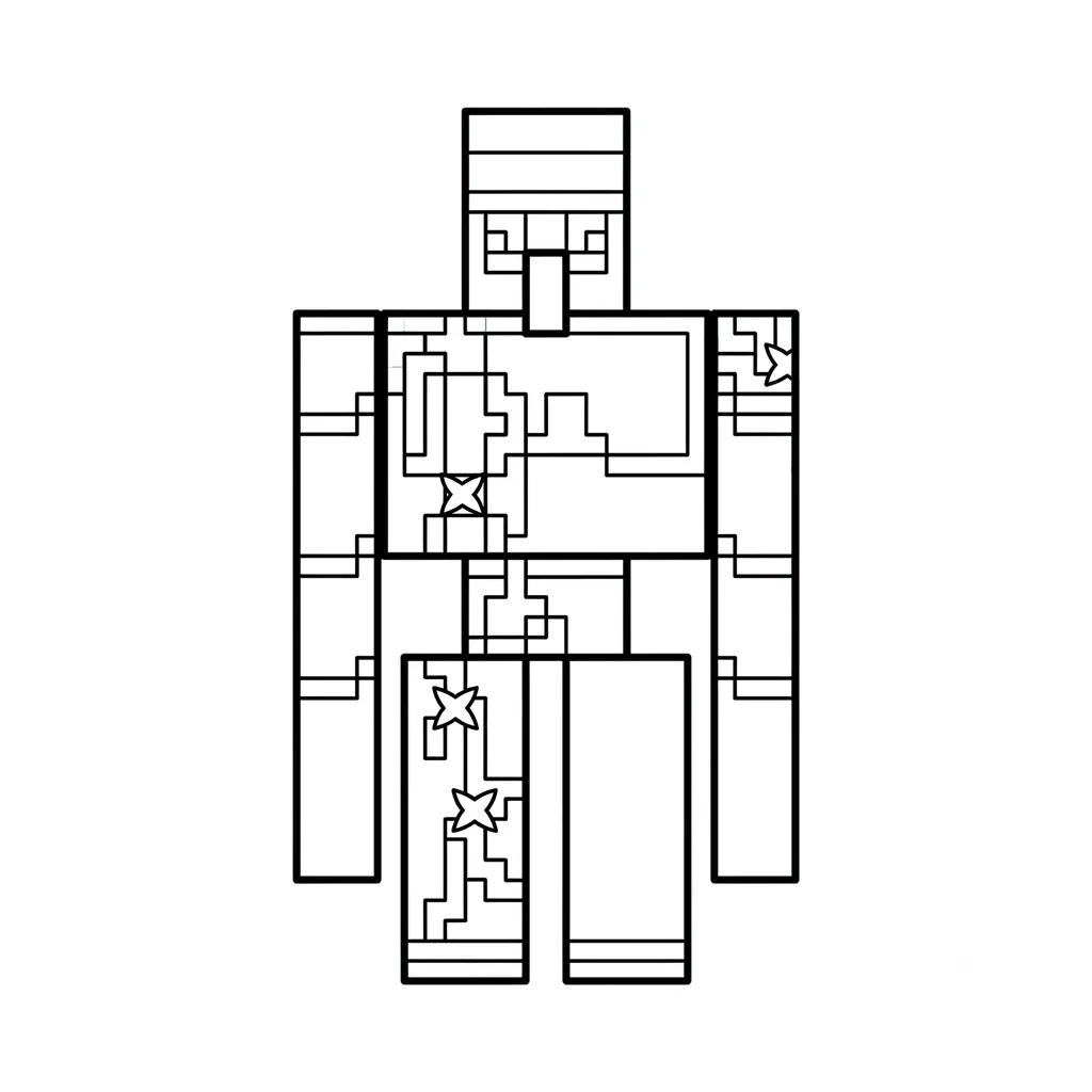 Iron Golem Minecraft adornos para colorear