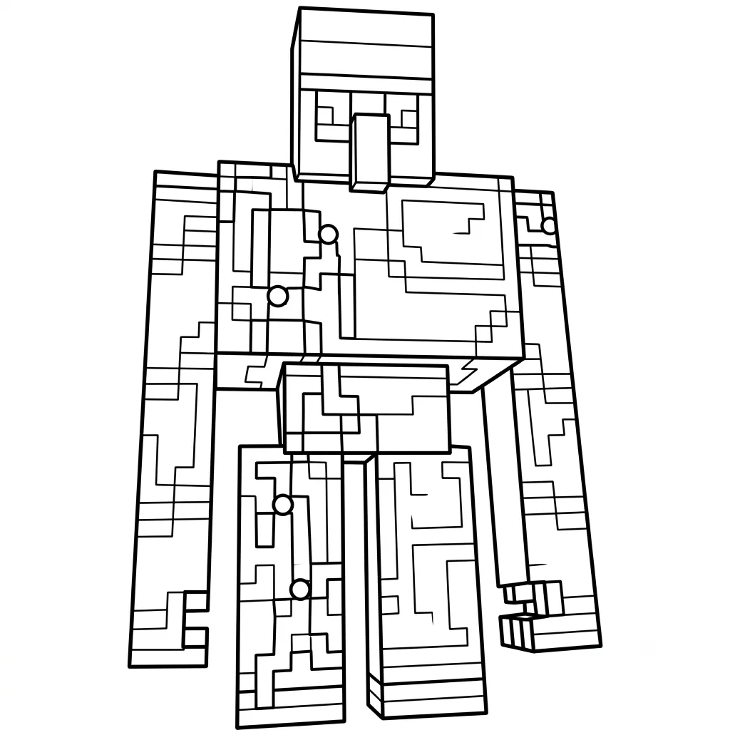 páginas para colorear gratis Iron Golem Minecraft