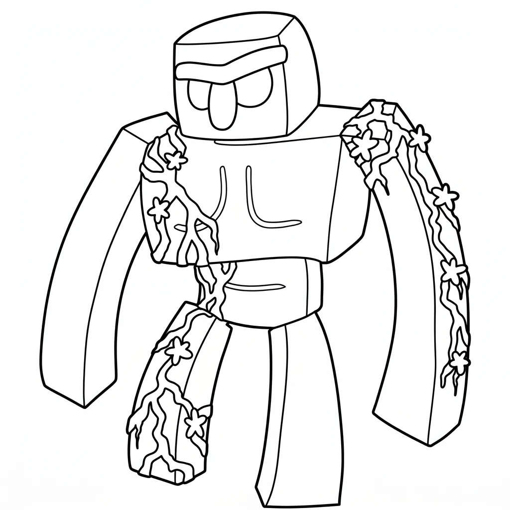 dibujos para colorear grinch Iron Golem Minecraft 1
