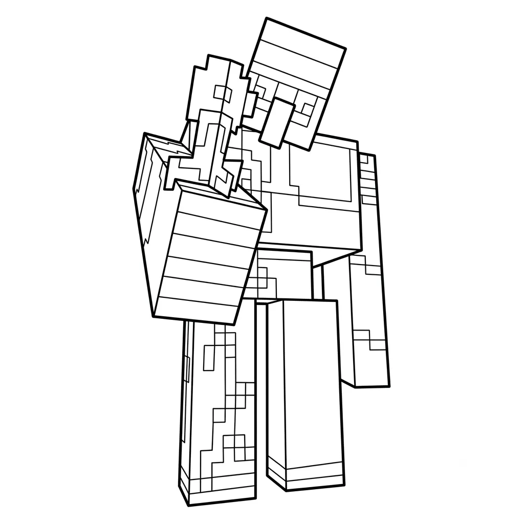 divertidas páginas para colorear Iron Golem Minecraft