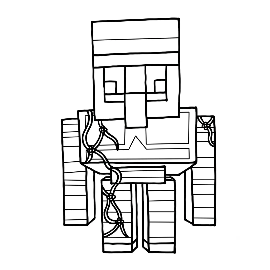 Iron Golem Minecraft páginas para colorear para imprimir