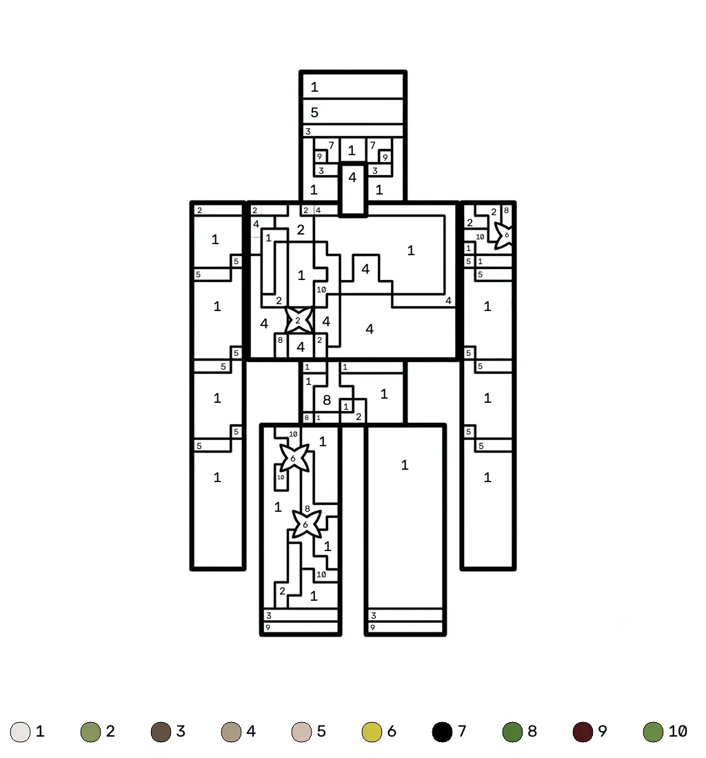 páginas para colorear kawaii lindas Iron Golem Minecraft coloring by numbers