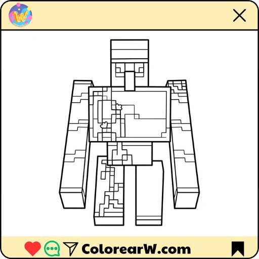 Iron Golem Minecraft para colorear thumbnail