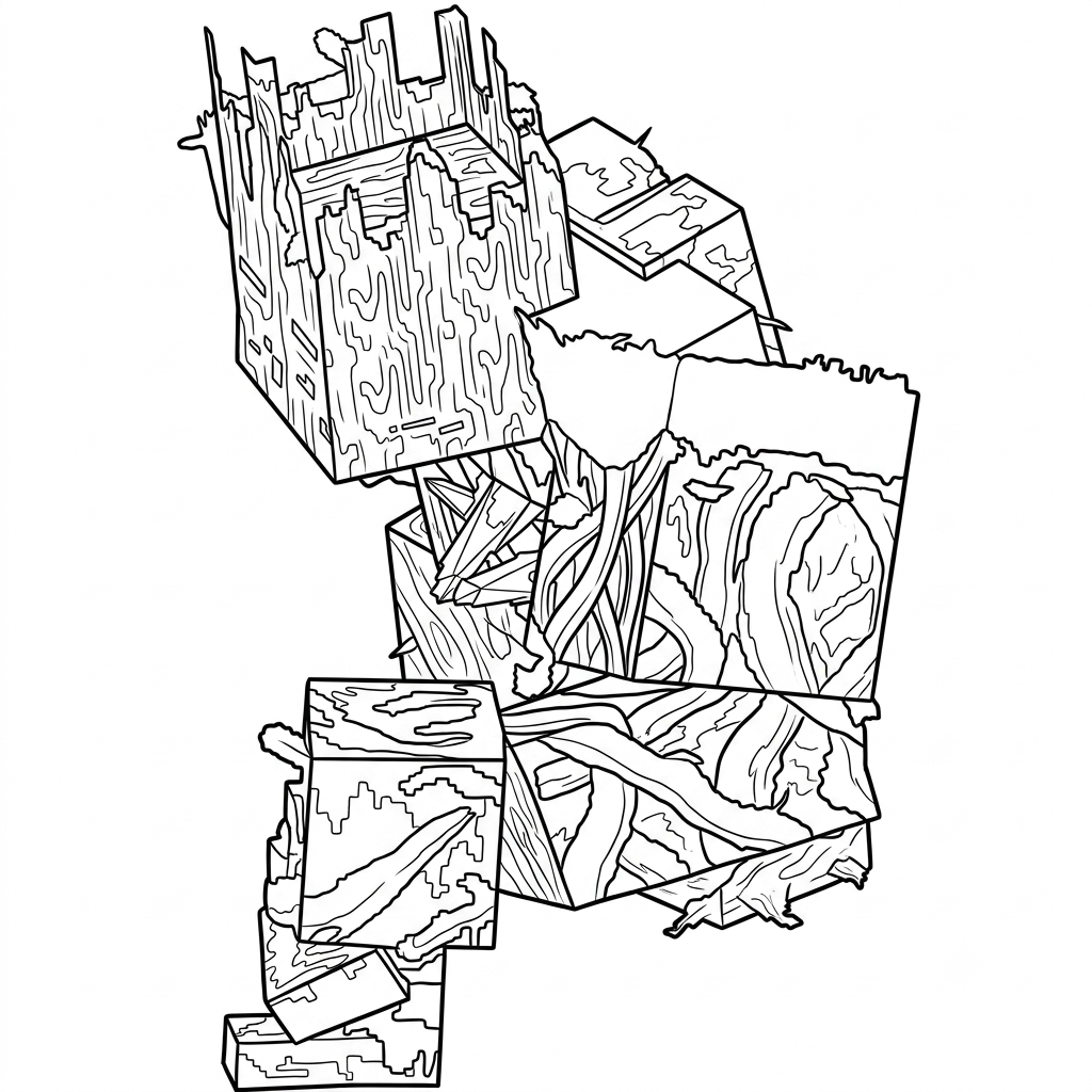 lindas páginas para colorear Jungle Abomination Minecraft