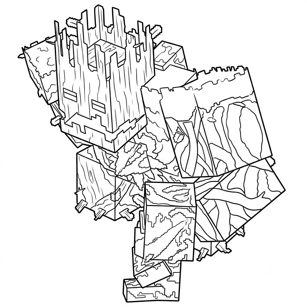 páginas para colorear imprimibles gratis Jungle Abomination Minecraft