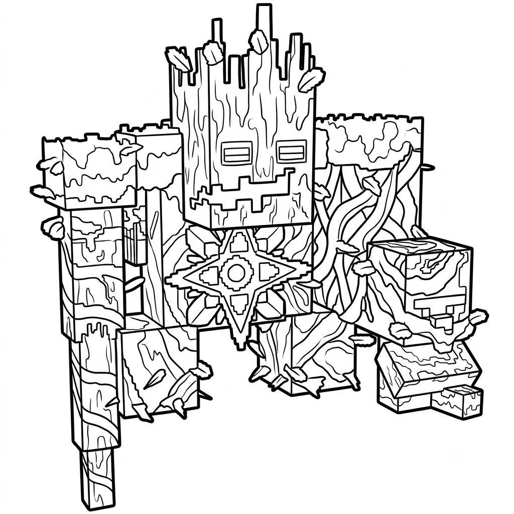 Jungle Abomination Minecraft páginas para colorear para imprimir