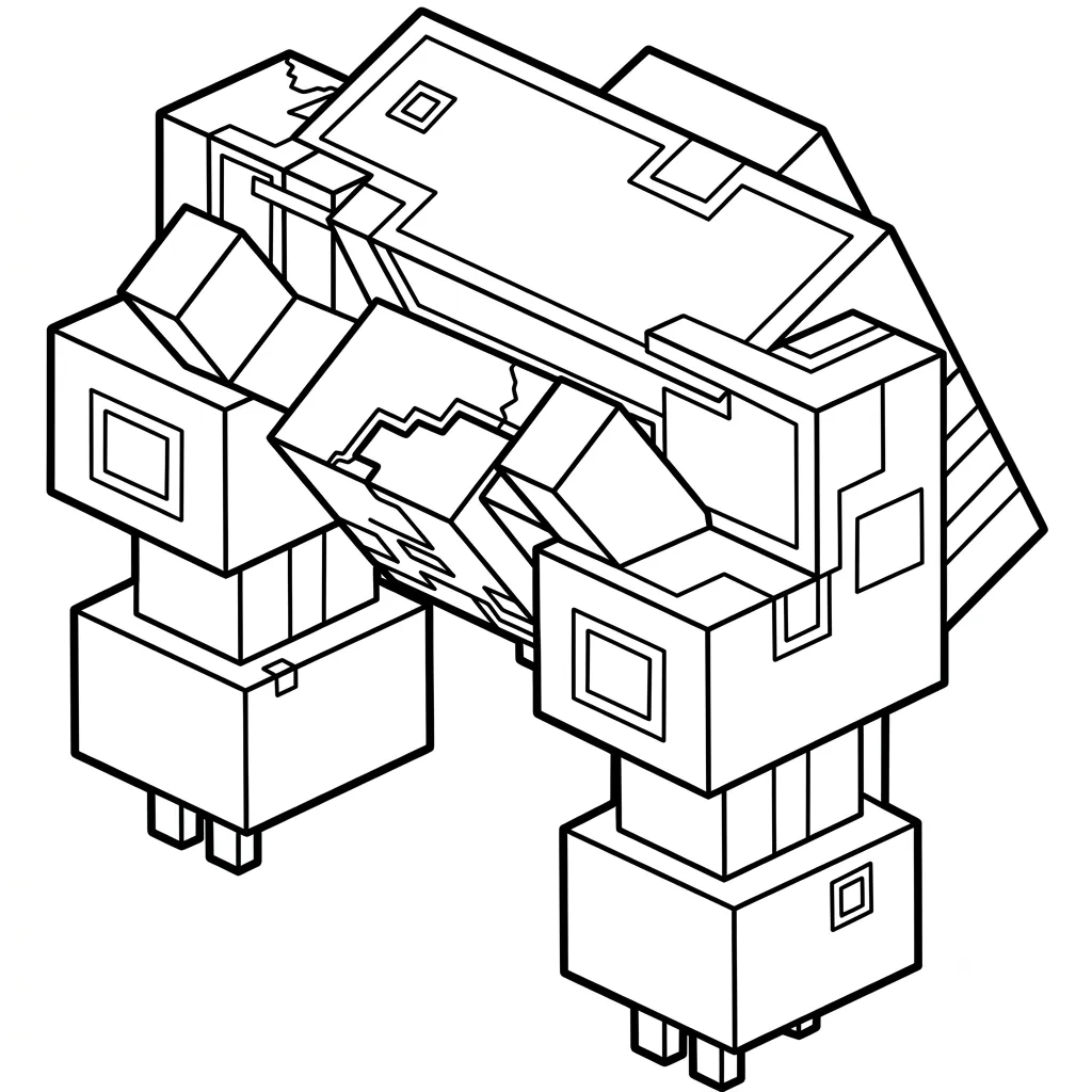 dibujos para colorear Mooshroom Monstrosity Minecraft