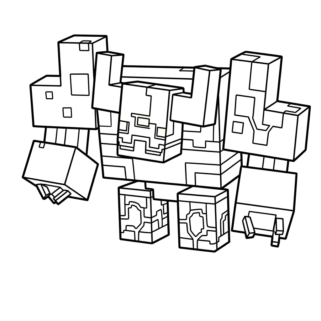 Mooshroom Monstrosity Minecraft páginas para colorear de adornos