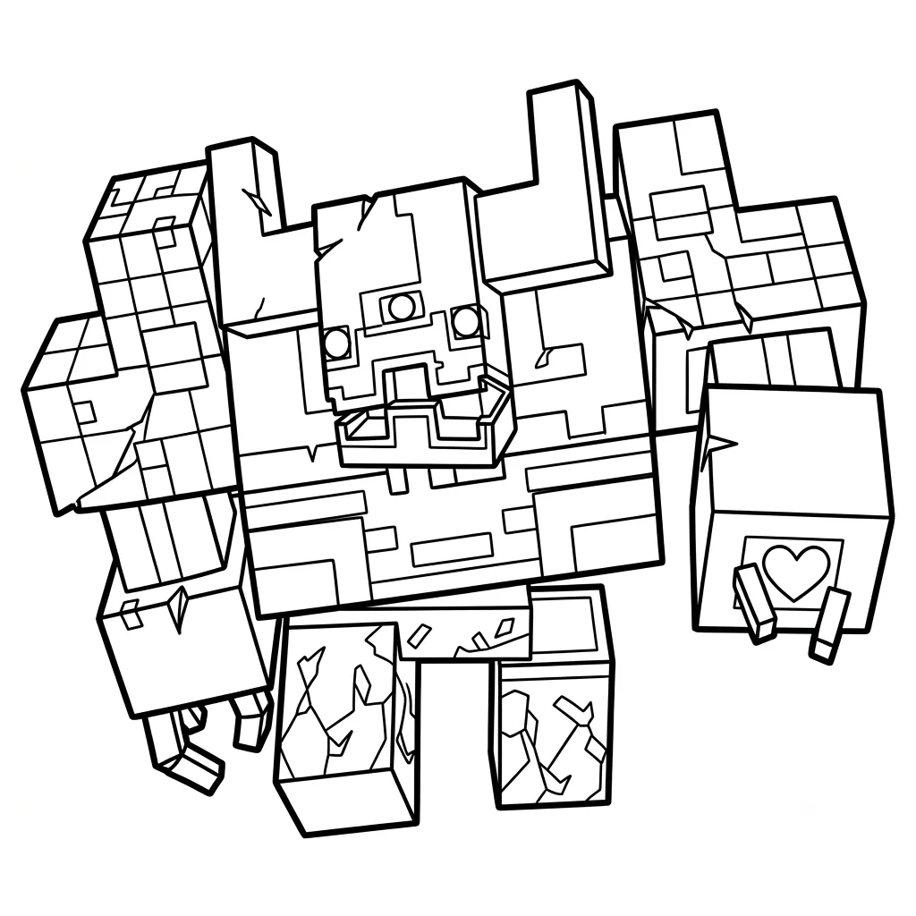 dibujos para colorear Mooshroom Monstrosity Minecraft 1