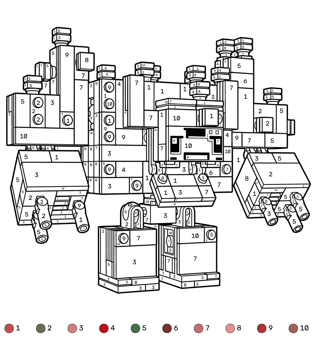 dibujos para colorear grinch Mooshroom Monstrosity Minecraft coloring by numbers