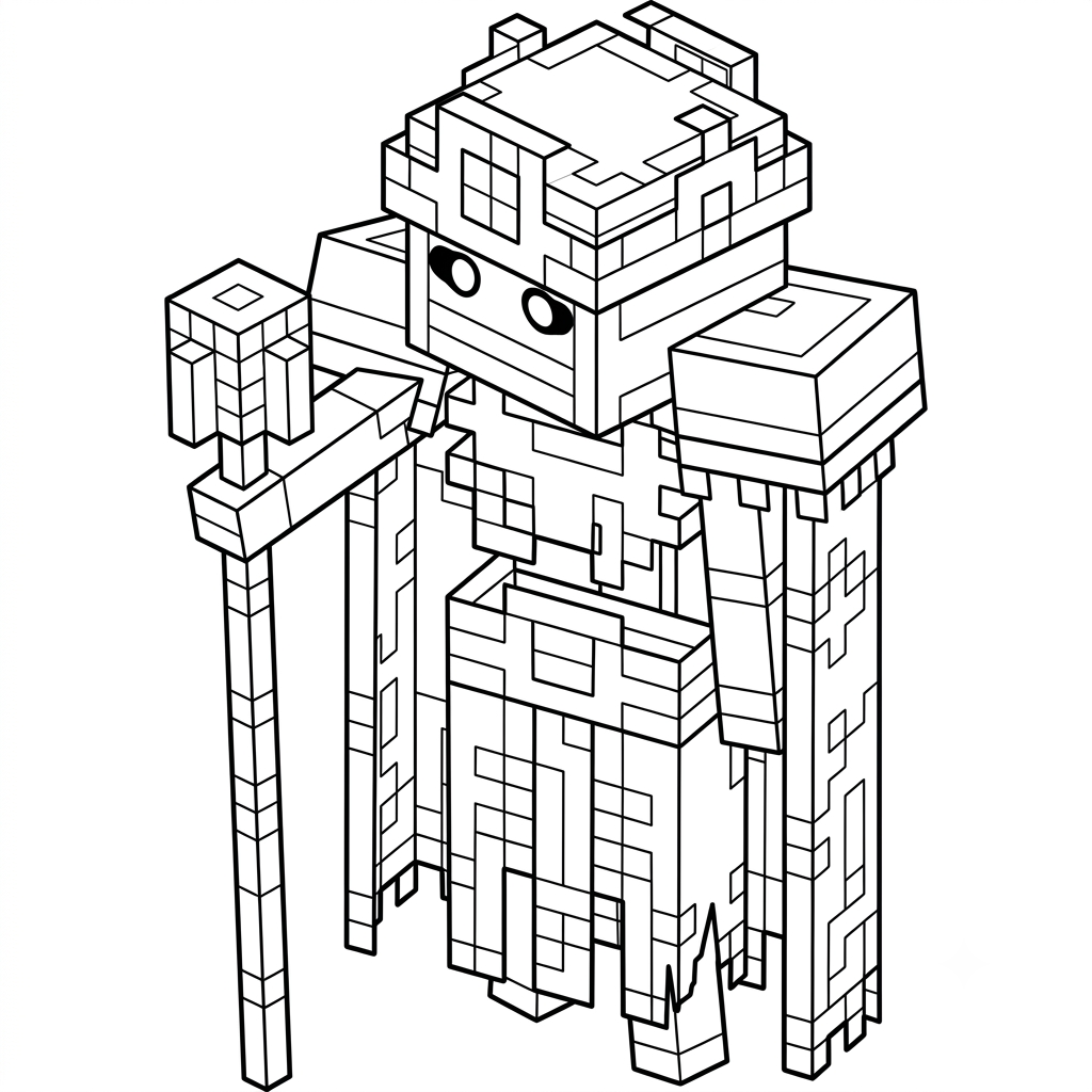 páginas para colorear Necromancer Minecraft imprimibles gratis