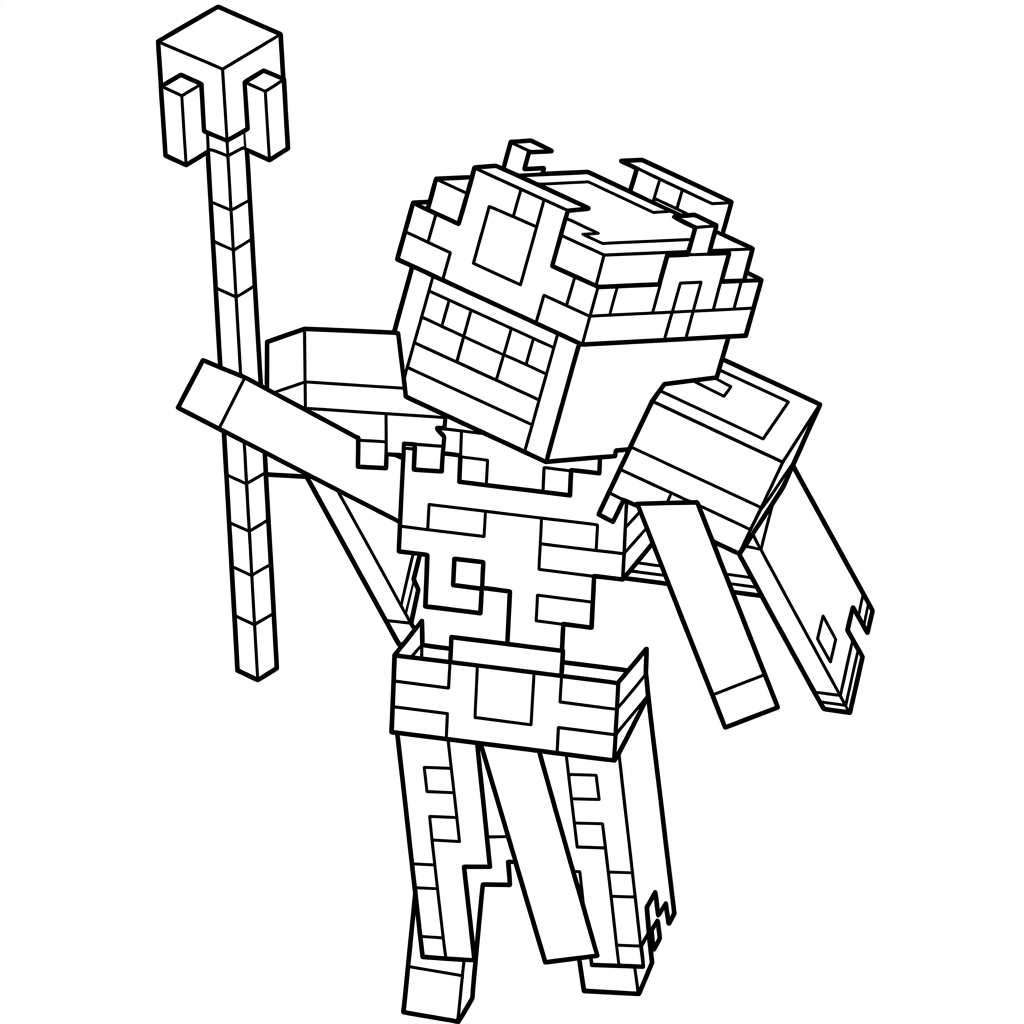 Necromancer Minecraft páginas para colorear para niños