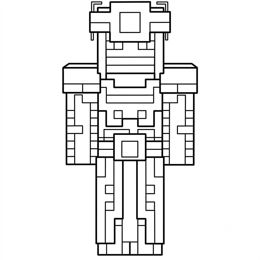 páginas para colorear para Necromancer Minecraft