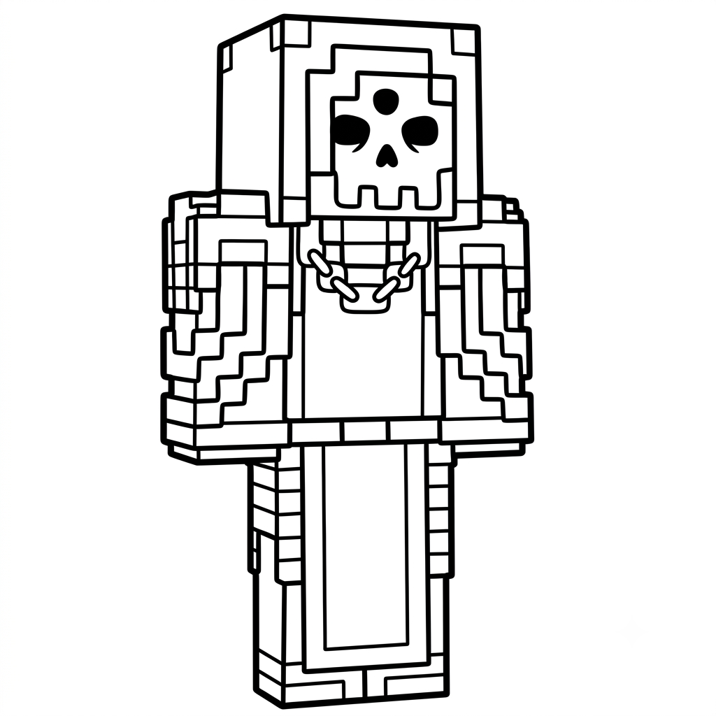 Necromancer Minecraft páginas para colorear pdf