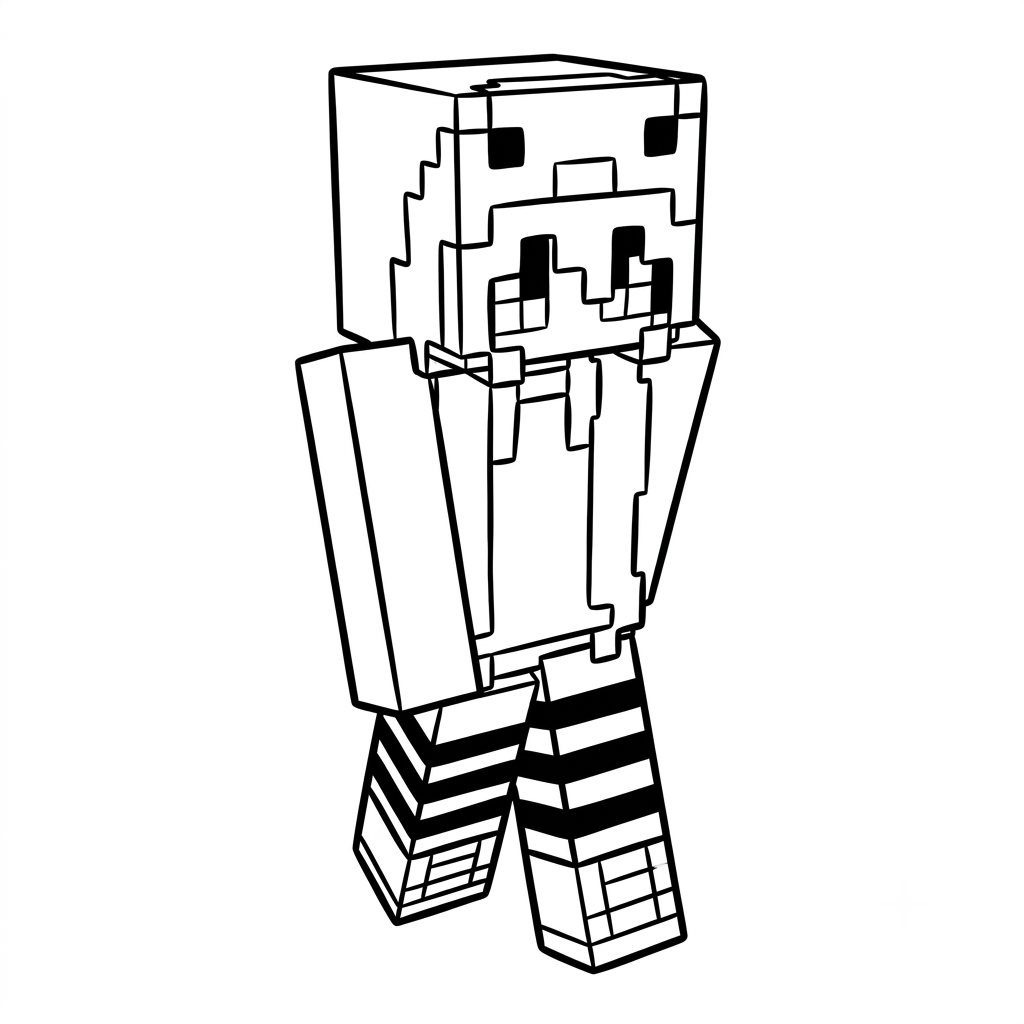 Penguin Onesie Minecraft 10 páginas para colorear para Penguin Onesie Minecraft