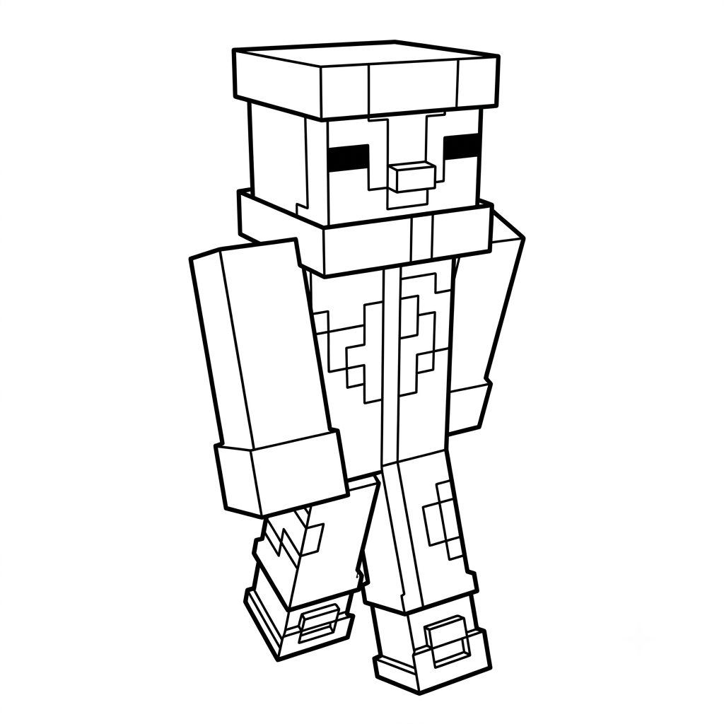 Penguin Onesie Minecraft 2 páginas para colorear Penguin Onesie Minecraft imprimibles gratis