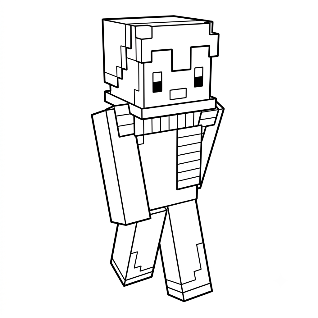 Penguin Onesie Minecraft 7 páginas para colorear detalladas de Penguin Onesie Minecraft para adultos