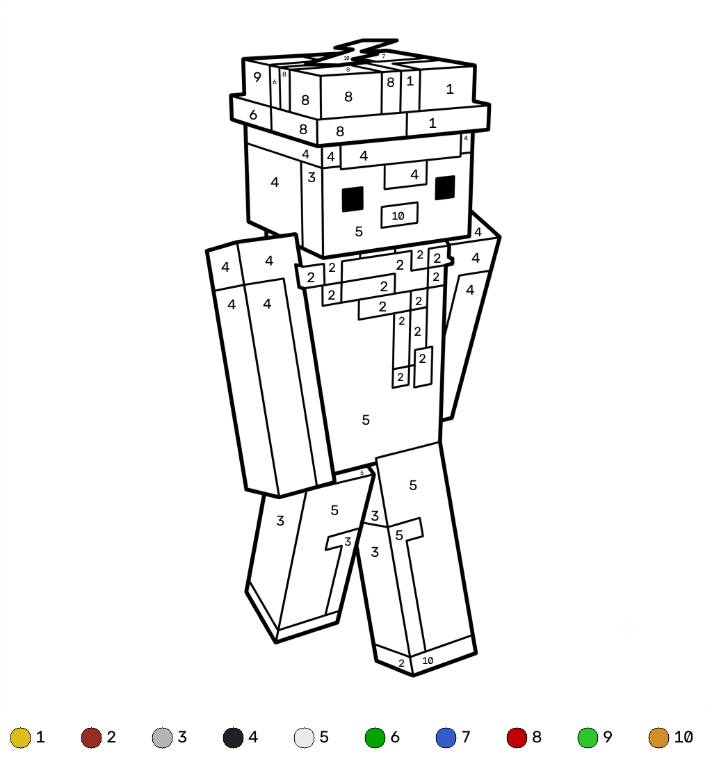 Penguin Onesie Minecraft 19 para colorear Penguin Onesie Minecraft coloring by numbers