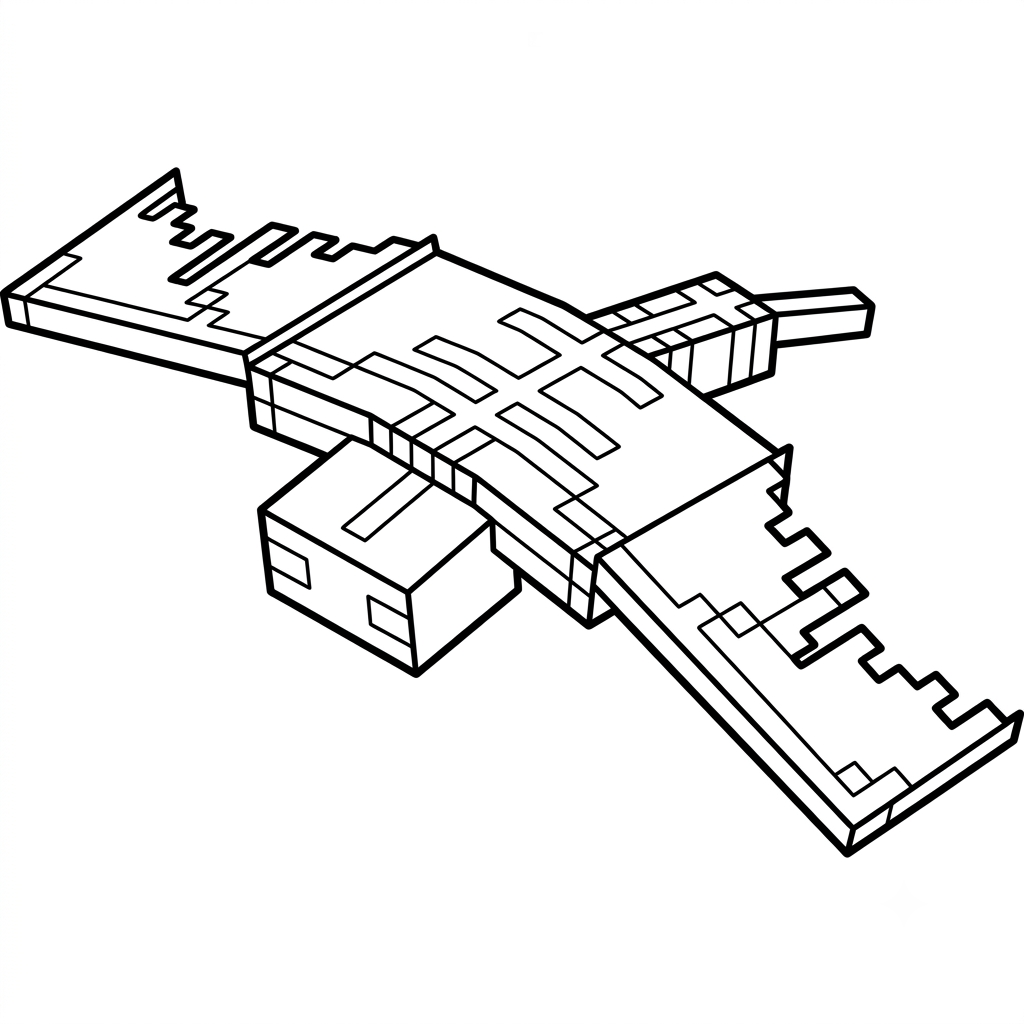 Phantom Minecraft páginas para colorear fáciles